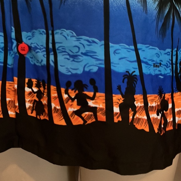 Happy Bay Tropical Multi Color Rima Design Button Front Short Sleeve Shirt - Picture 5 of 12